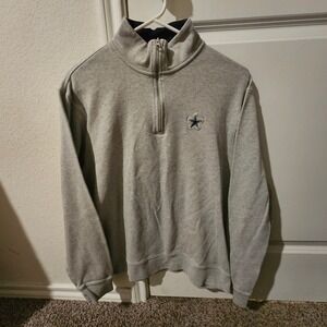 Vineyard Vines Mens Dallas Cowboys Pima Cotton Quarter Zip Pullover Gray Medium